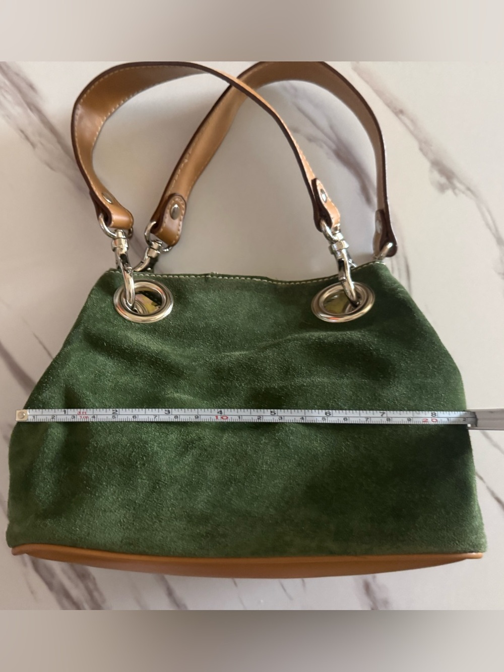Vintage Green Suede Amanda Smith Purse - Picture 13 of 14
